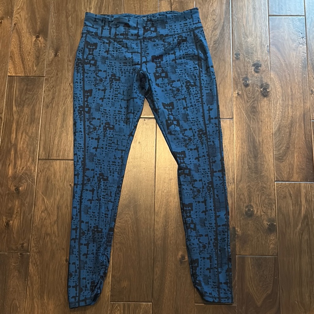CAbi Blue and Black Patterned Leggings